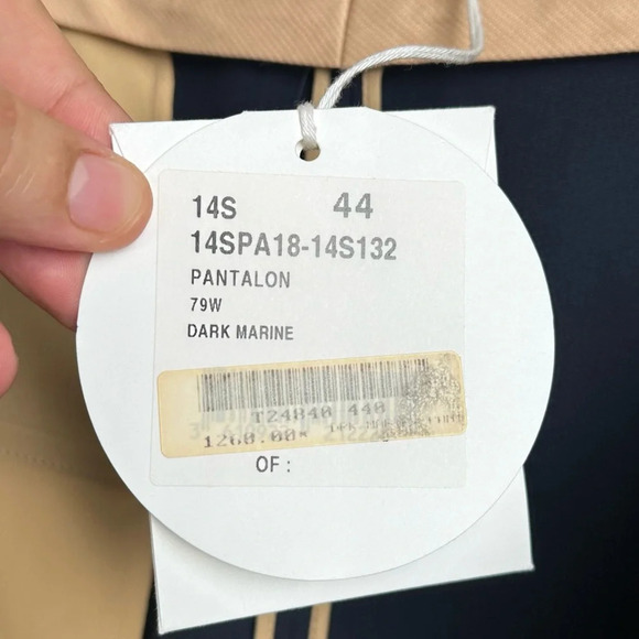 Chloé Size 14 NEW Pantalon Dark Marine Made in Italy Navy Blue Career Tags Pleat - Picture 2 of 15